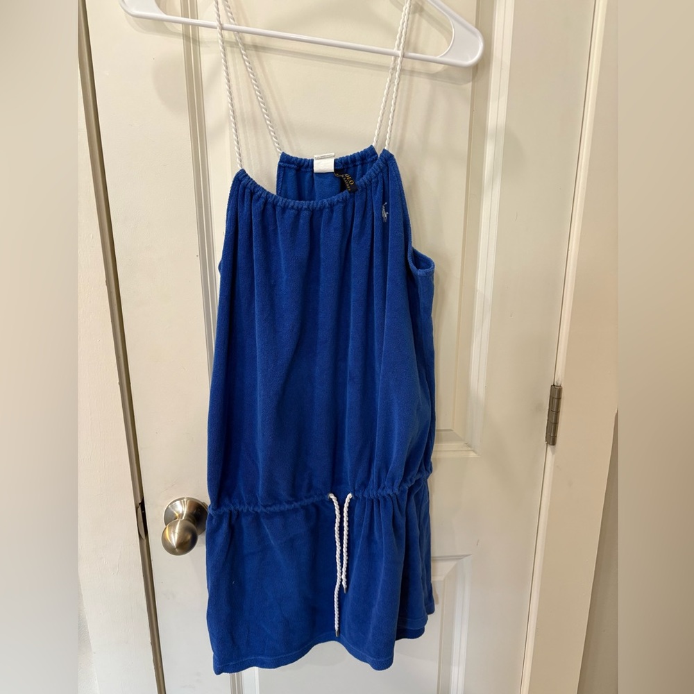 Ralph Lauren Royal Blue Terry Pullover with gold Logo Tag